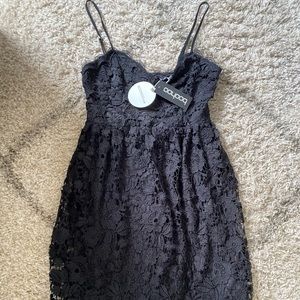 Strappy crochet lace skater midi dress